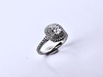 Platinum Cushion Cut Diamond Halo Ring